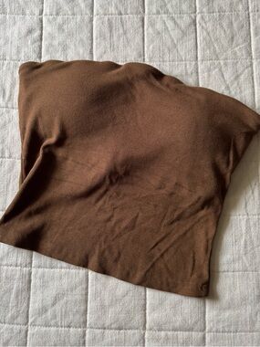 OGL Brown Ribbed Strapless Tube Top